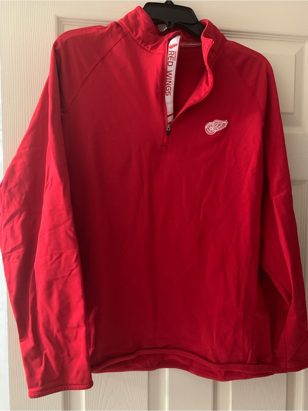 Men's Red Quarter-Zip Long Sleeve Pullover